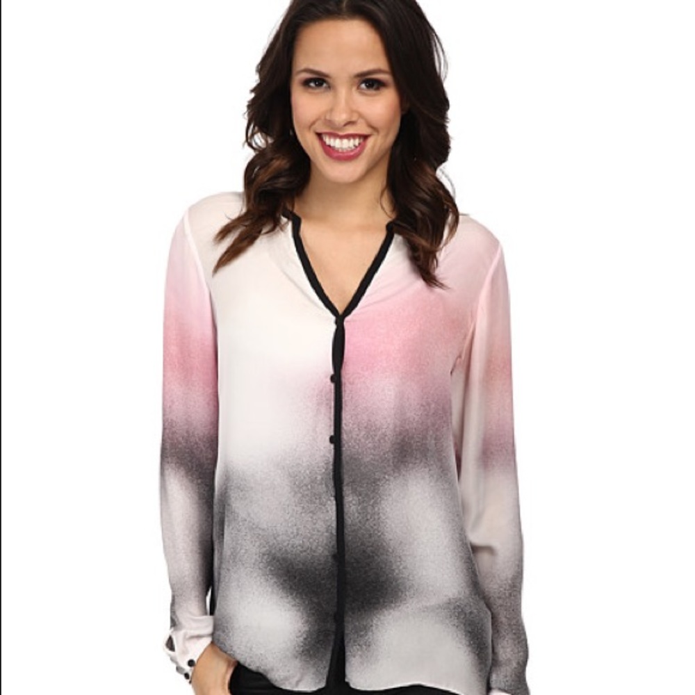 Elie Tahari Women's Anora Ombre Silk L/S button - Picture 1 of 3